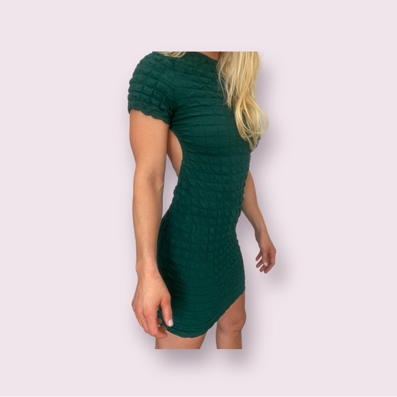 Green backless dress size L ( fits M ) - Picture 5 of 6